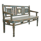 Bench in old patinated teak