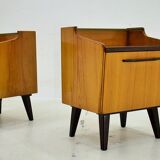 1960s pair of midcentury bedside tables by Mojmir Požár, Czechoslovakia