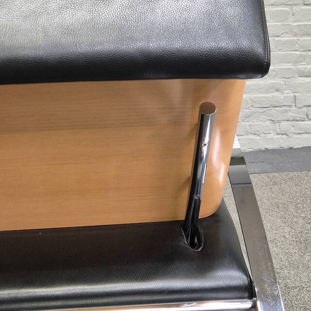 Black leather lounge chair futuro 3 by massimo iosa ghini for moroso - italy 1980's