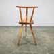 Primitive Solid Beech Folk Chair, Czechoslovakia, 1940s