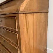 Antique wooden and marble dressing table with mirror.