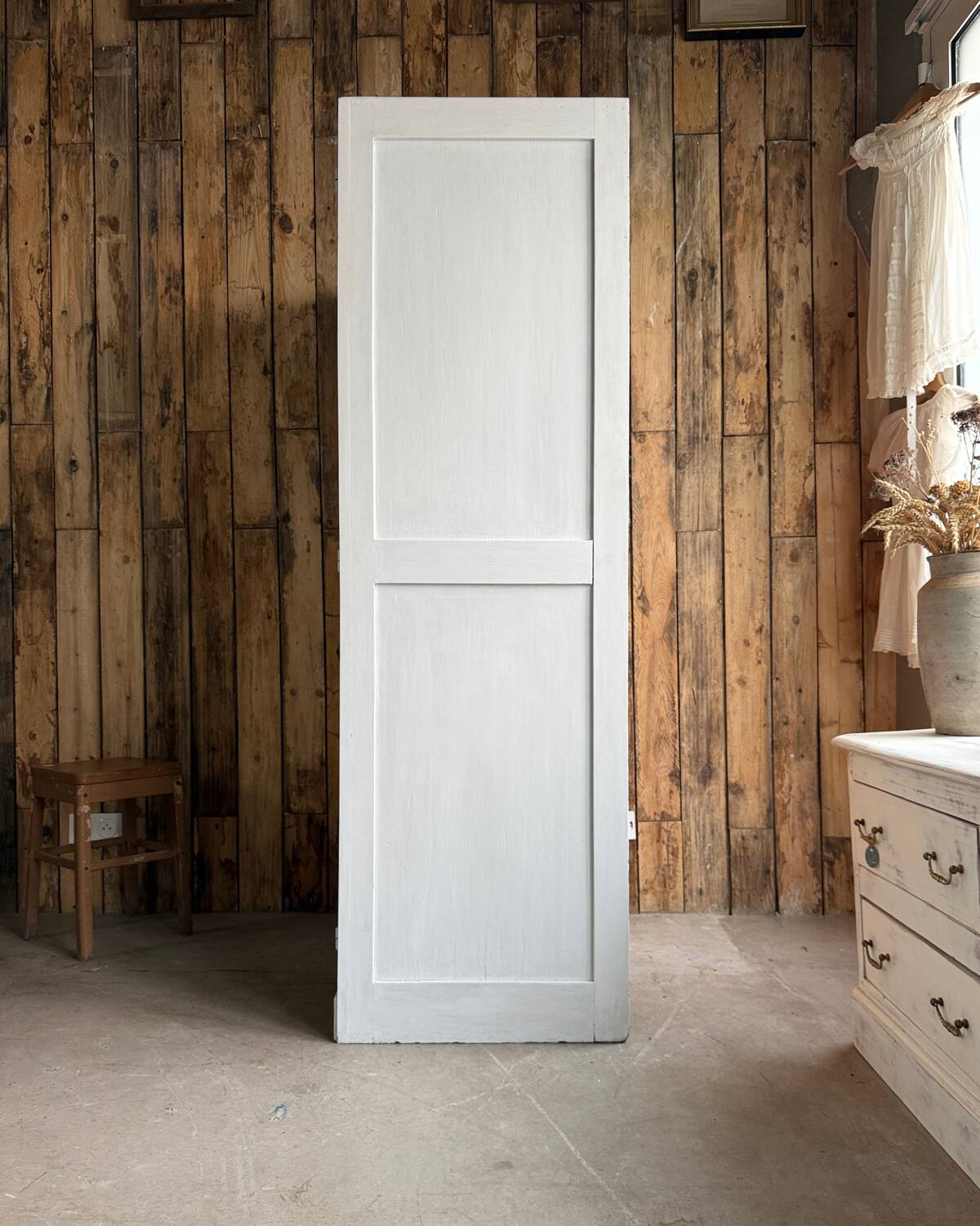 Parisian wardrobe with white patina