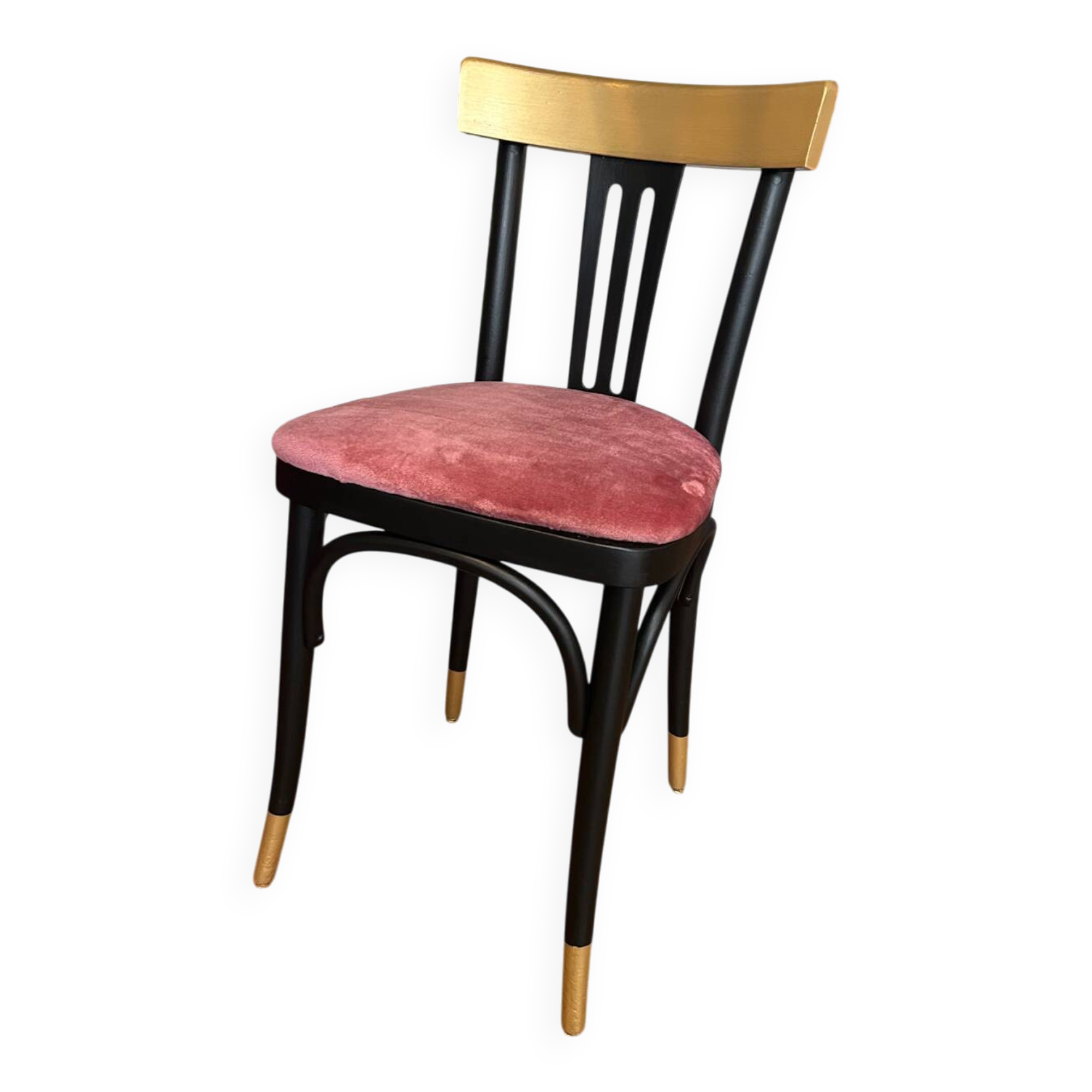 Redesigned powder pink bistro chair