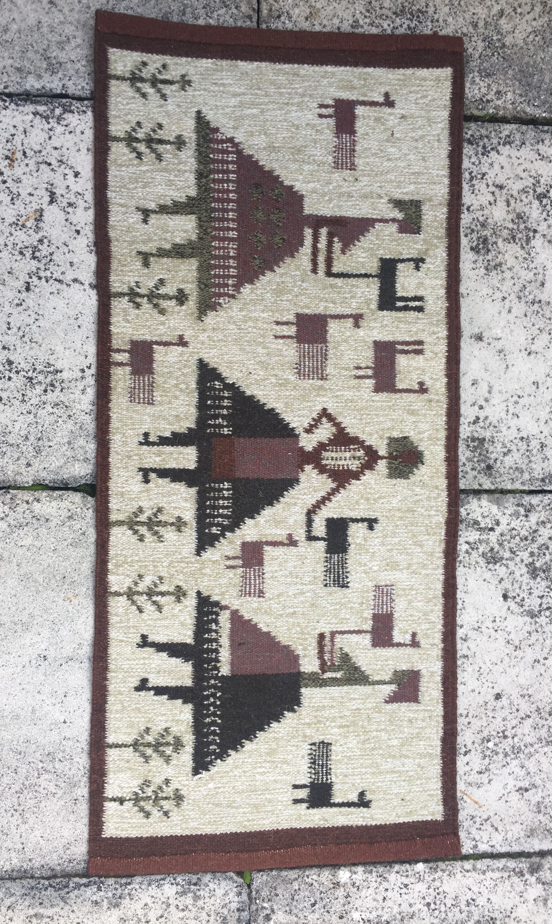 Swedish flat weave rug 1950