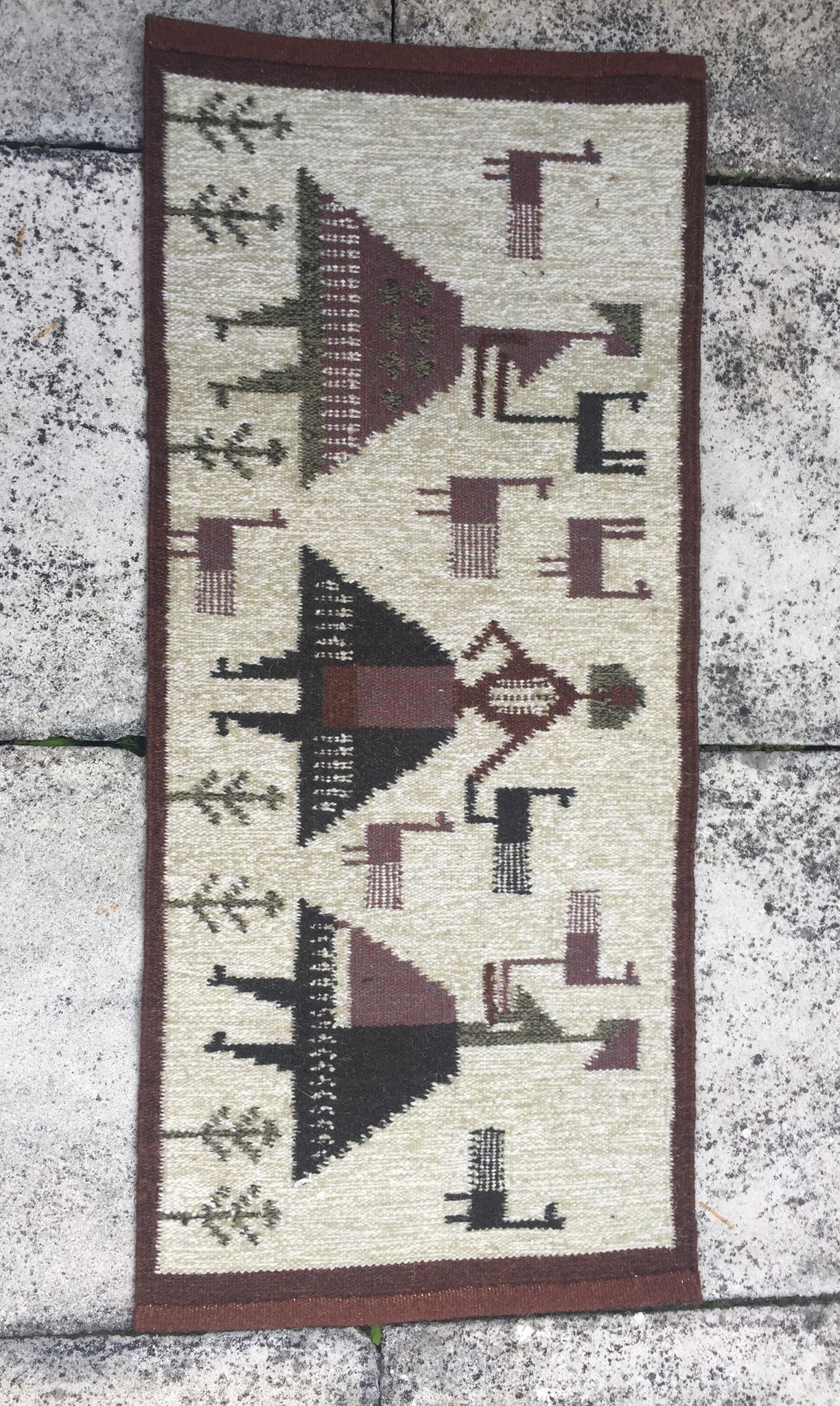 Swedish flat weave rug 1950