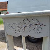 Pair of cream-washed wood stands