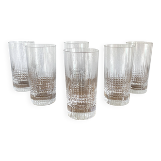 6 verres à cocktail en cristal Baccarat modèle Nancy