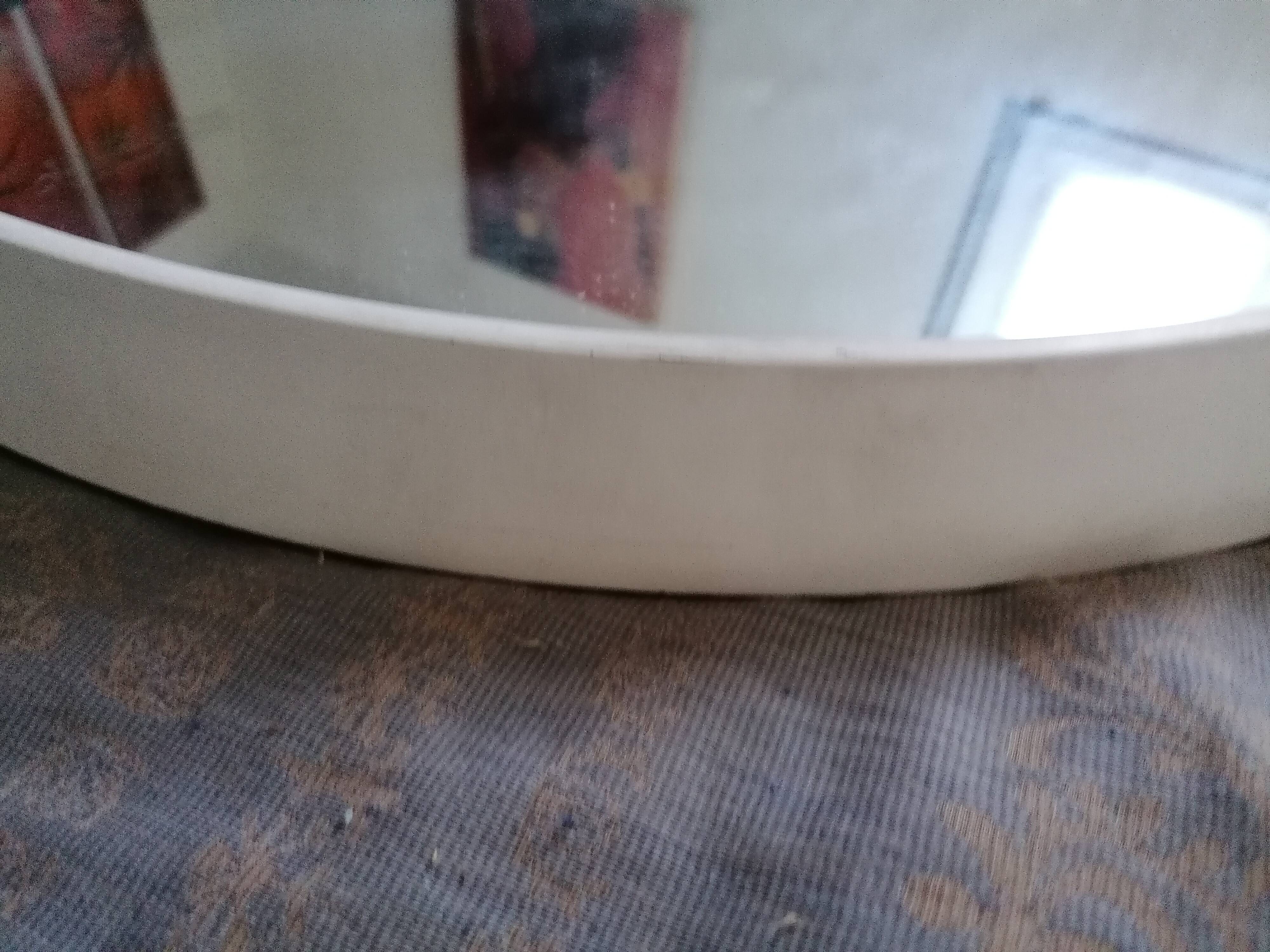 Large round mirror vintage molded frame 60cm