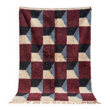 Tapis berbère en laine a motifs colorés traditionnelle taille 150/250 cm