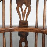 Antique set of 4 English Windsor lowback chairs with character