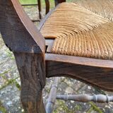 Set of 2 wooden armchairs and canage