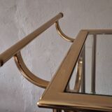 Hollywood Regency gilt brass bar cart drinks trolley, 1970s