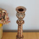 Handmade copper candle holder in hammered metal, vintage