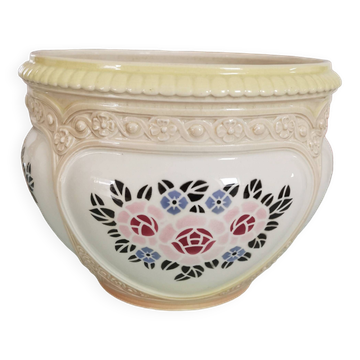 Hidden vase planter in slipware, Bruyne factory (Fives-Lille)