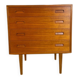 Vintage teak chest of drawers with four drawers – mid-century Scandinavian design