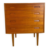 Commode vintage en teck avec quatre tiroirs – design scandinave des années 50