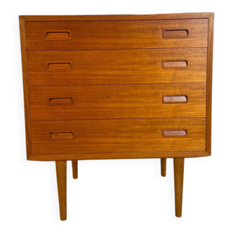 Vintage teak chest of drawers with four drawers – mid-century Scandinavian design