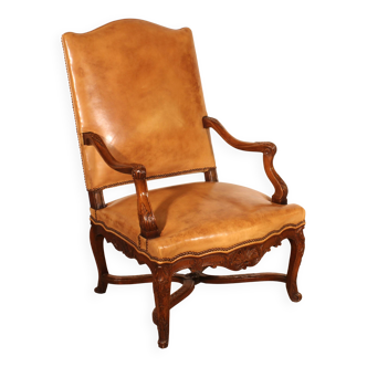 Fauteuil d'époque Régence En Noyer - 18° Siècle