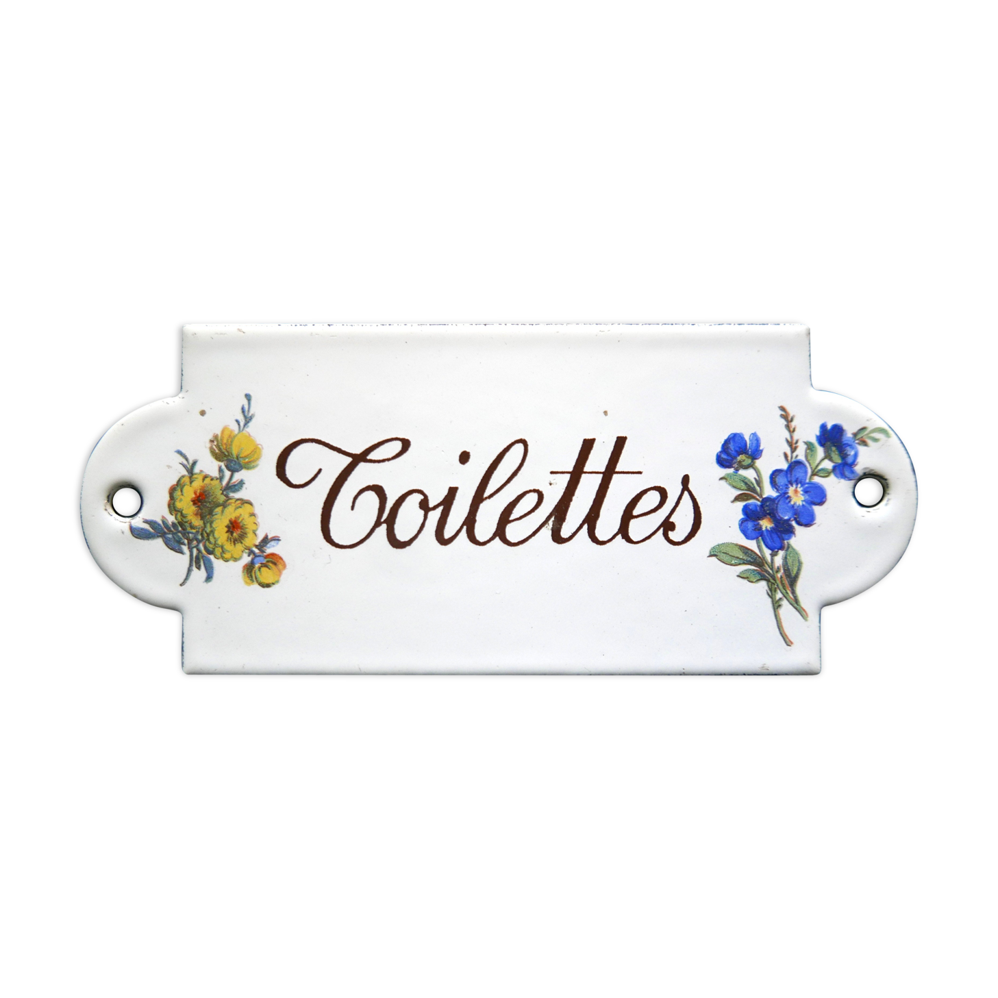 Plaque de porte émaillée toilettes années 60
