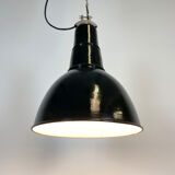 Vintage industrial black enamel light, 1930s