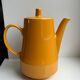 Vintage ceramic yellow-orange teapot, coffee maker