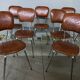 Set of 7 vintage Skaï crocro chairs from the 70s