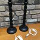Pair of twisted Louis XIII-style lamp feet