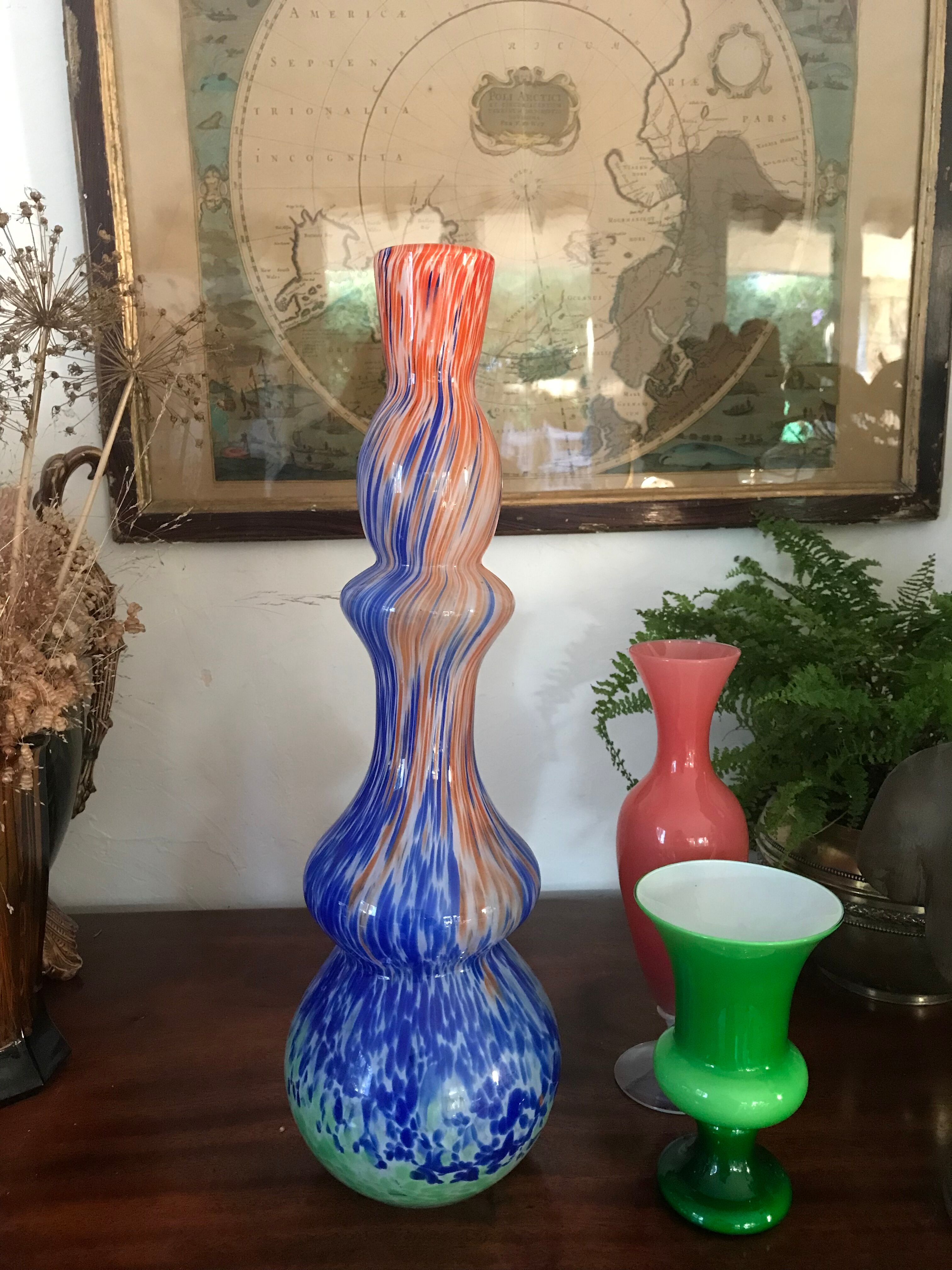 Multicolored vase Murano 46cm