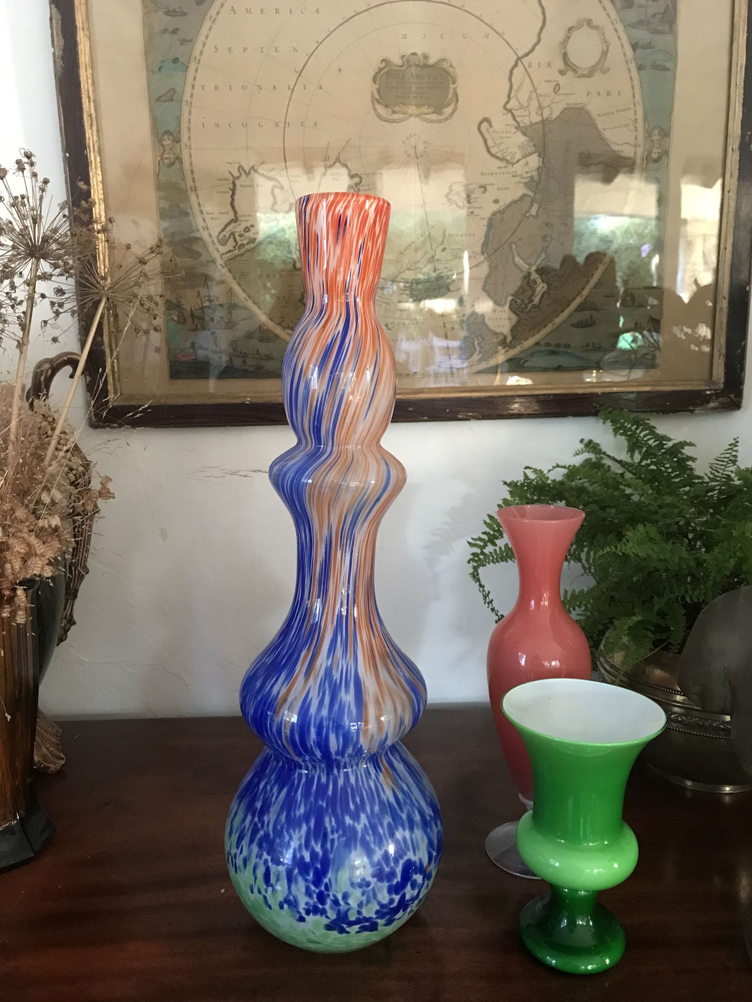 Multicolored vase Murano 46cm