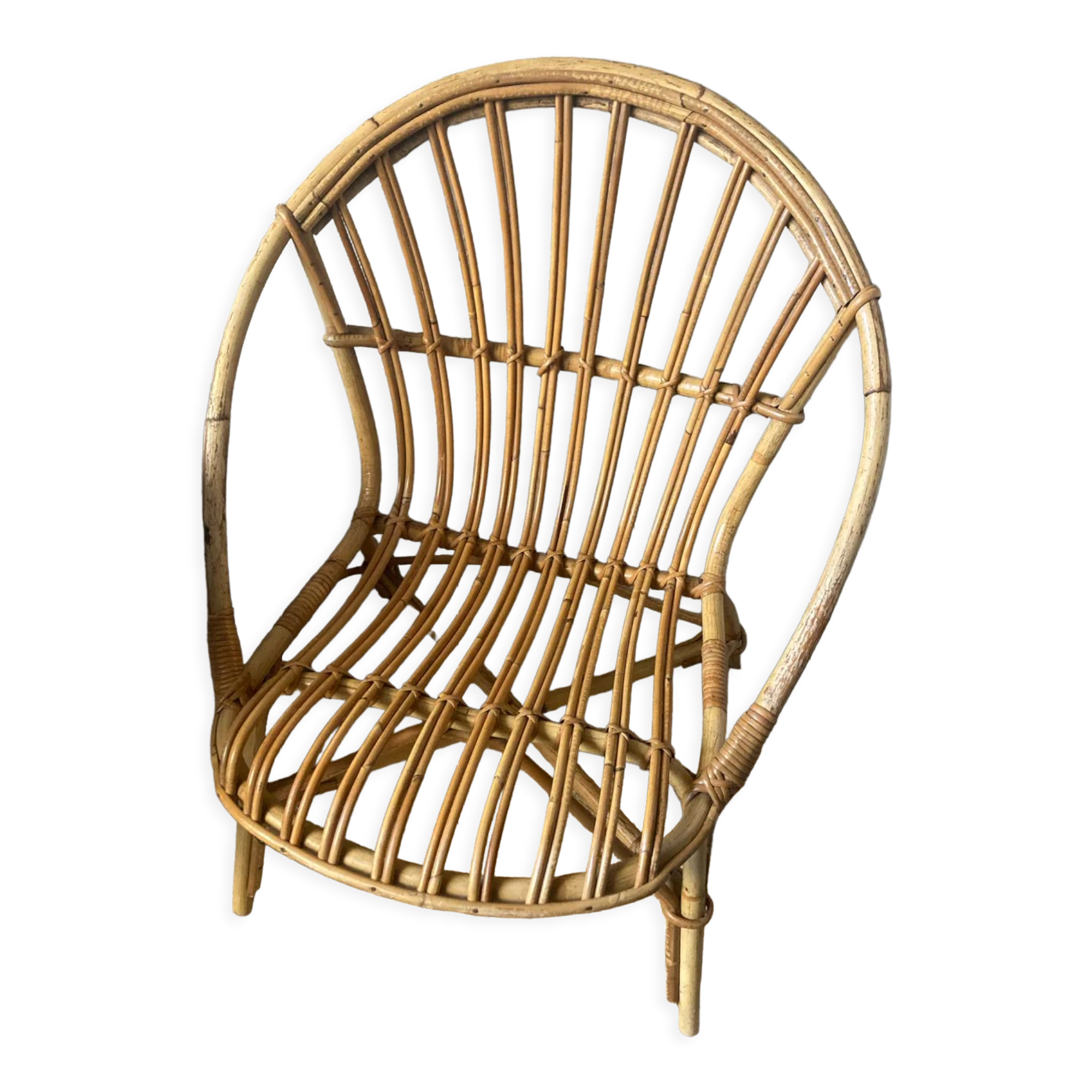 Rattan basket armchair