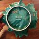 Vintage Digoin Barbotine Grape Leaf Trinket Dish