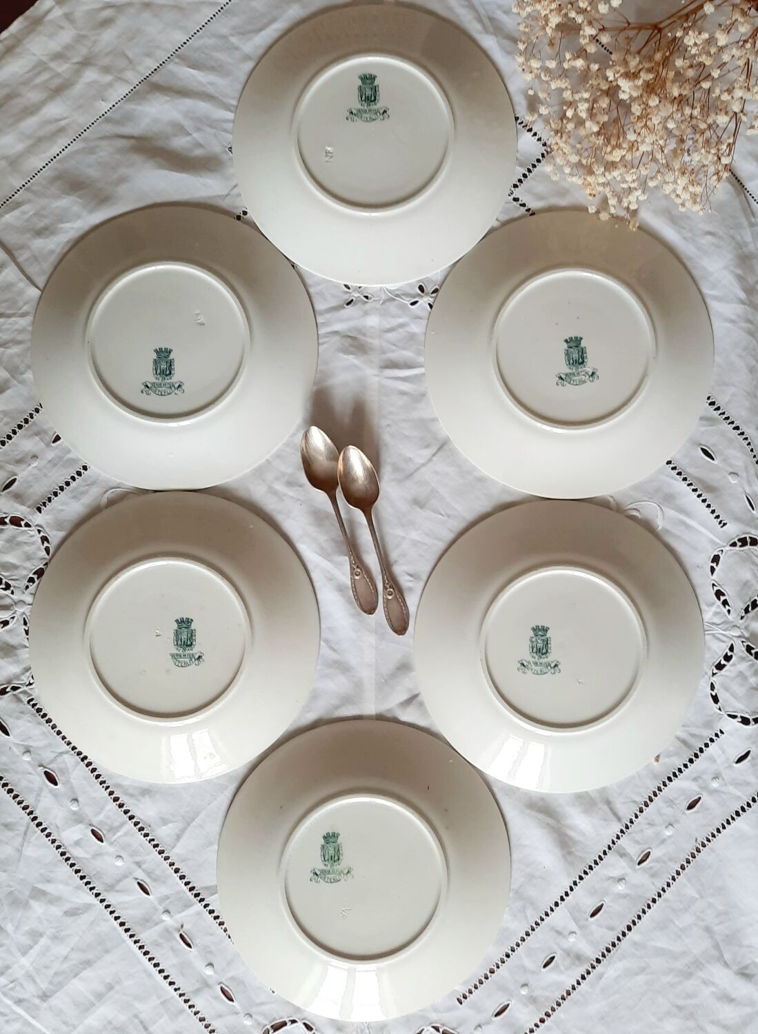 Old dessert plates Gien