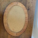 Oval wicker mirror