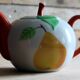 3-piece porcelain tea/coffee service Apilco - Hand-painted fruit design