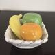 Corbeille panier coupe fruits - trompe l'oeil - céramique - vintage 70/80 -