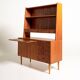 Swedish teak bookcase with writing desk, 1960s