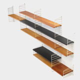 Mid century wall unit shelving system by Nisse Strinning for String AB, Sweden 1950s-1960s