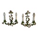 Pair of porcelain flower wall lights