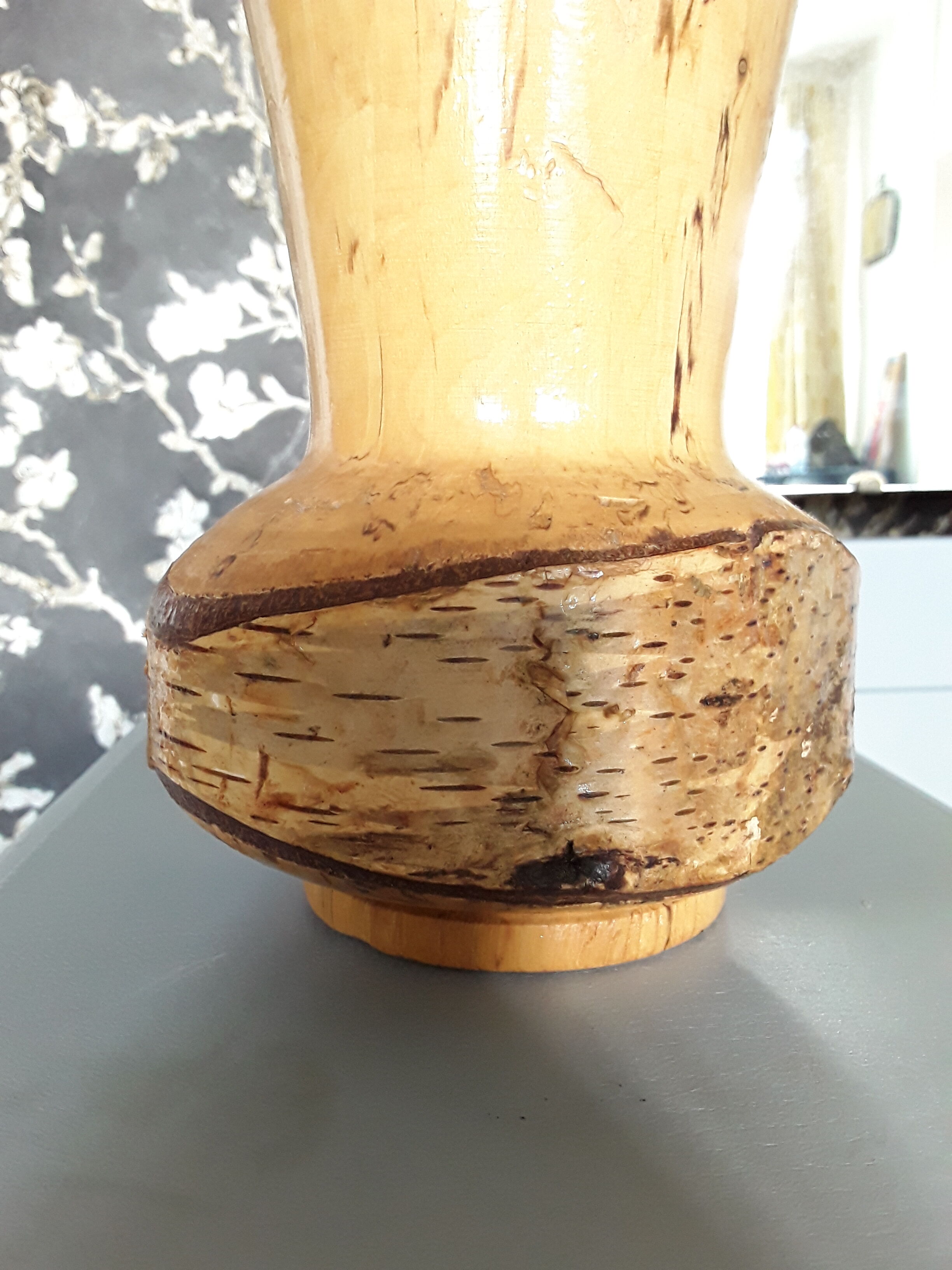 Vase wood art brut 1970