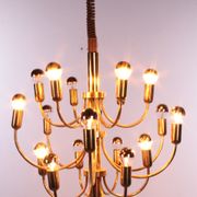 Suspension de chez Sciolori pour Boulanger avec 18 lumières, 1960