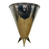 80s design chrome and brass ice bucket