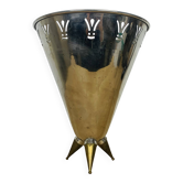 80s design ice bucket in chrome and brass