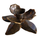 Bougeoir fleur en laiton