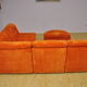Orange corduroy modular sofa, 70s