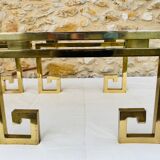 Pair of brass and glass side tables circa 70/80