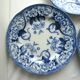 3 dessert plates Creil Montereau, Model Flora: Blue liserons