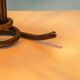 Art Deco wrought iron lamp from the 40s, table lamp with a snake shade.