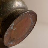 XXL vintage brass jug handmade in Italy (1950s) – golden brass vase with patina and elegant handle