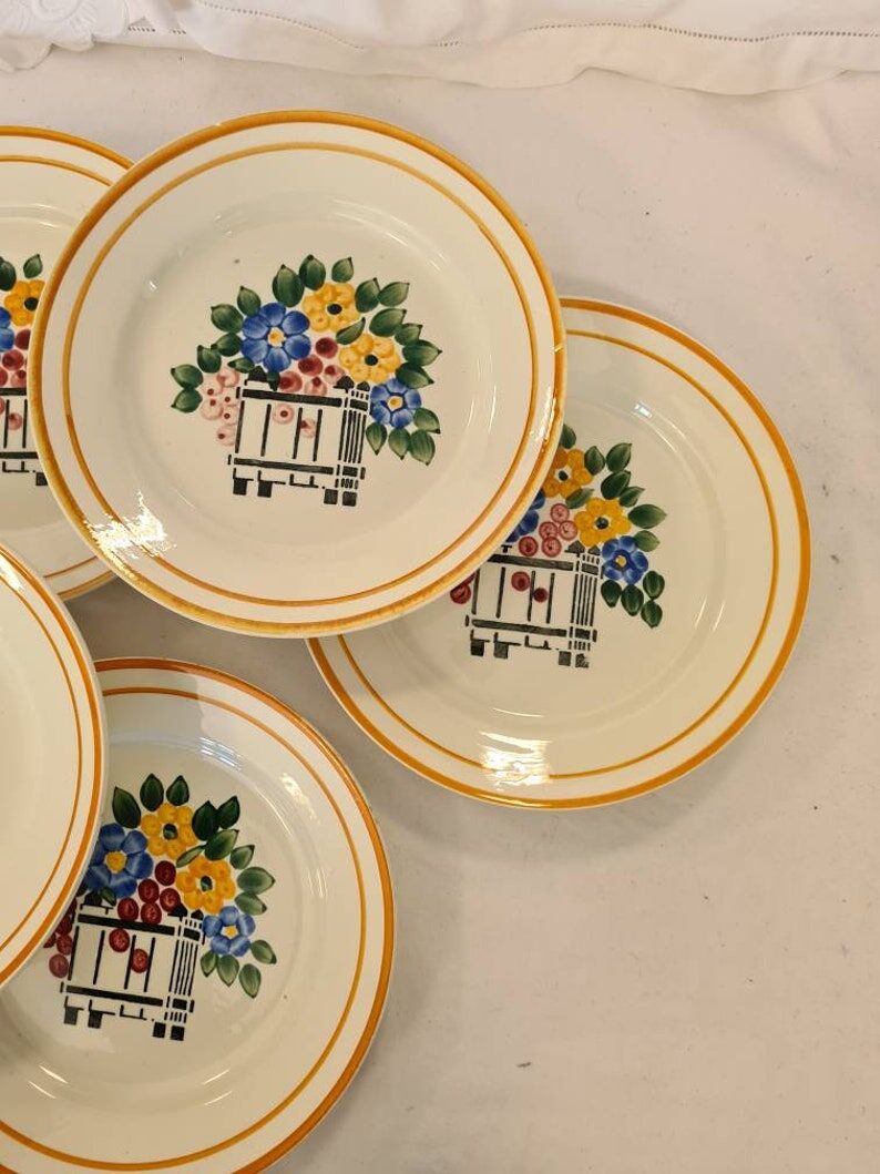 Set of 6 plates manufactured French HBCM