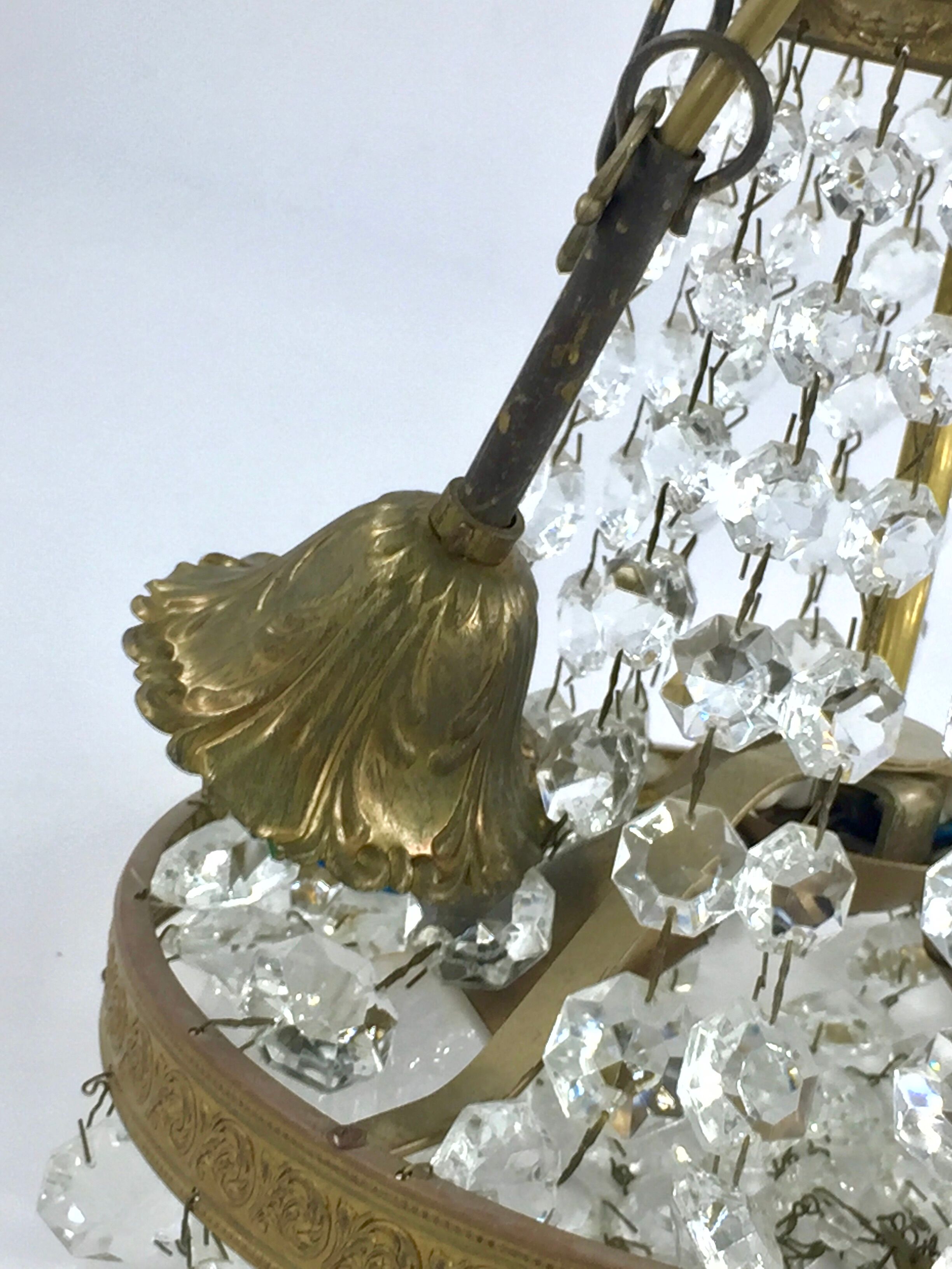 Balloon chandelier Empire style with Pampilles